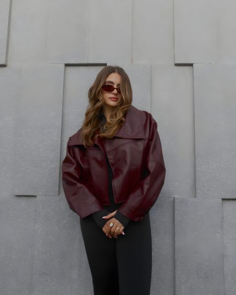 Over size  Leather jacket