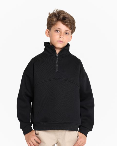 Kids Casual Half Zip Sweatshirt