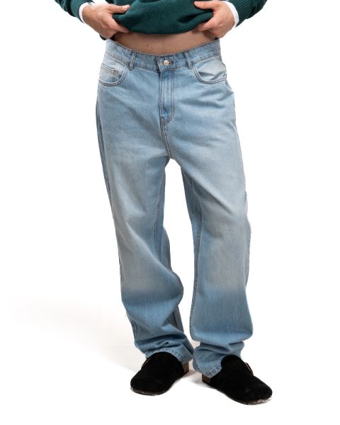 Wide Leg Jeans - Light Blue